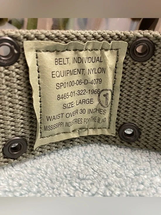 Lot of 2 Tactical Men's Webbing Belts - Khaki & Army Green - Picture 4 of 14